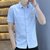 夏季男装短袖休闲商务男士衬衫1000-243(蓝色 L)第2张高清大图