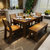 明佳友 餐桌 实木餐桌椅 餐桌椅组合套装 方桌 餐台 现代简约餐厅家具 饭桌 桌子M9036(金柚色 1.5米一桌6椅)第4张高清大图