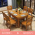实木欧式餐桌椅组合伸缩小户型多功能折叠大理石西歺桌圆桌方饭桌(1.5米柚木色配8椅)第5张高清大图