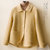 蒂克罗姆100%纯毛单排扣纯色双面呢大衣(黄色 XL)第5张高清大图