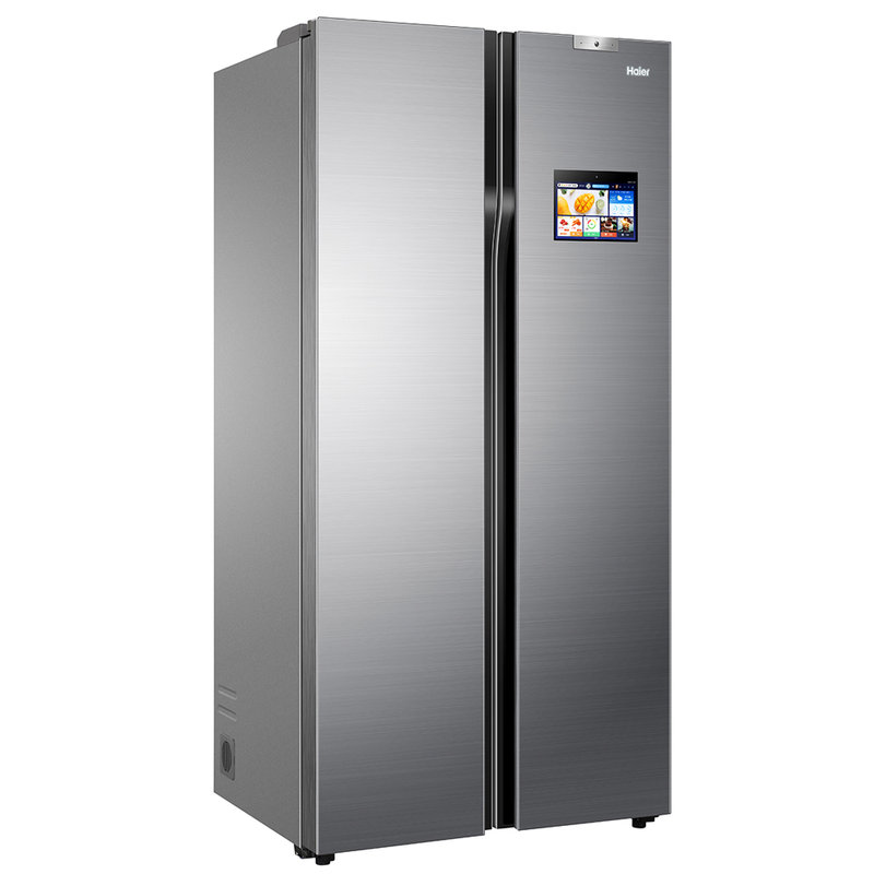 海尔haierbcd610wdieu1ex610升对开门冰箱智慧大屏耀世银