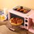 多功能三合一神器早餐机多士炉家用吐司机面包小烤箱热牛奶咖啡机(红色早餐机+披萨盘（送烤盘+烤网）)第3张高清大图