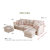 美天乐 2.1米小户型布艺沙发 可拆洗简约现代日式北欧三人公仔棉薄款组合(浅咖色 三人+脚踏（2.1米）)第4张高清大图