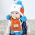 秋冬韩版儿童加绒毛线帽男童女童0-3-6-12个月婴儿围巾2件套宝宝帽子1-2岁(深蓝色)第3张高清大图