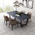 古宜 北欧大理石餐桌现代简约小户型长方形实木餐桌椅组合6人创意(1.3米餐桌黑色)第2张高清大图