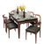 北欧后现代简约火烧石餐桌椅组合 全实木家具长方形6人火山石餐桌(1.3米胡桃色单桌)第2张高清大图