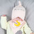 牛奶朋友婴儿帽春秋宝宝盆帽夏季新生儿遮阳帽儿童蕾丝系带公主帽(奶白色（套装） 均码（38-44cm）)第4张高清大图
