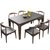 火烧石餐桌 实木伸缩餐桌现代简约火山石北欧长方行餐桌可伸缩(1.3米一桌六椅不可伸缩款)第4张高清大图