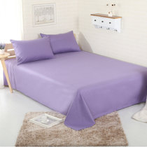 晶丽莱升级纯色简约床单单件 素色时尚不褪色不起球床单单品(纯烟熏紫 230cmx230cm)