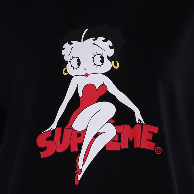 neo supreme 黑色 美女贝蒂 时尚短袖 打底t恤 男女时尚潮牌(黑色 l)