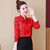 春季上衣衬衫2022新款洋气韩版宽松长袖女装打底衫女(红色（长袖） M95-105斤)第3张高清大图