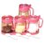 费凯丹玻璃调料罐储物瓶罐四件套装厨房多功能调味罐(粉色)第4张高清大图