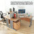 海琴办公家具 办公桌简约现代单人双人写字台创意组合老板员工桌L型转角办公电脑桌钢木结构送移动柜(1.4米桌(左转角)+柜+椅)第3张高清大图