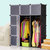 索尔诺组合式简易衣柜DIY组装树脂衣橱折叠塑料收纳拆装单人柜(粉色 加宽12门12格 M120602)第5张高清大图