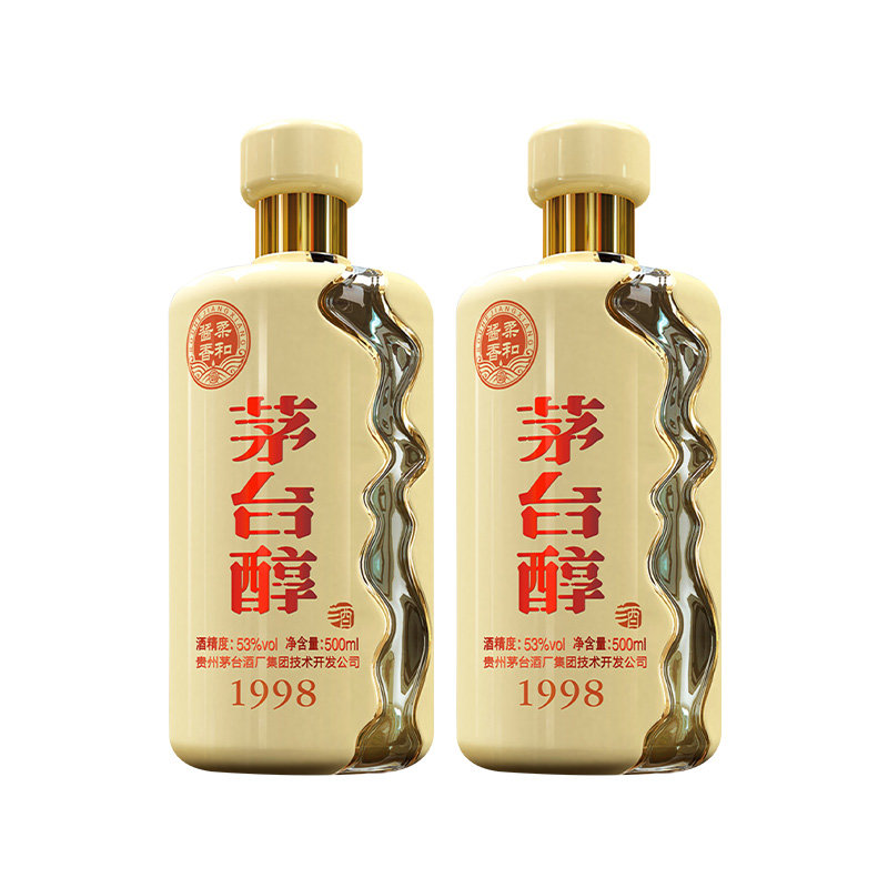 国美酒业茅台53度茅台醇1998柔和酱香型白酒500ml6瓶装