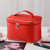 新款网红化妆包大容量大号手提时尚可爱女洗漱包随身旅行包收纳盒(大号单色大红)第2张高清大图