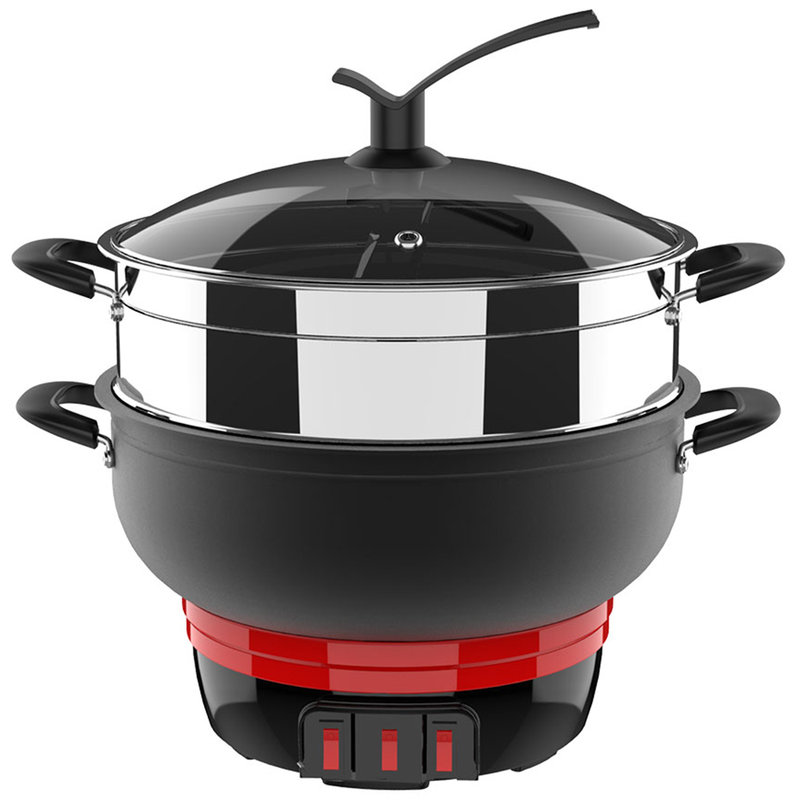 九阳joyoungr34zt1多档位可调电热锅34cm大尺寸黑色