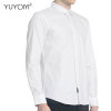YUYOM优央 男士长袖衬杉 舒适棉面料 经典版型 修身薄款 多色可选 YC170012(白色 L)
