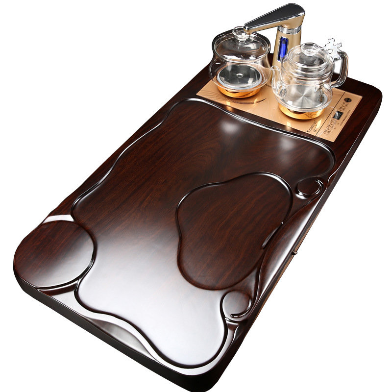 整块黑檀原木茶盘全自动整套实木茶盘茶海茶台茶具套装购买请备注型号