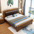 亚格林   简约现代 中式全实木床1.8米1.5m橡木双人床 特价床(床+山棕床垫)第3张高清大图