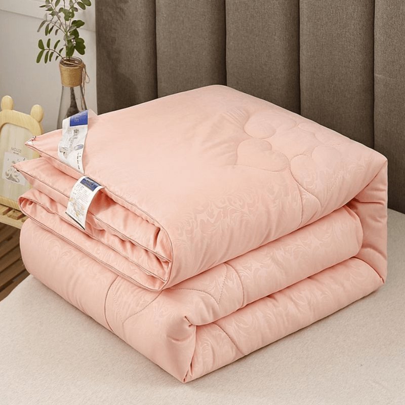 蚕丝被空调被夏凉被春秋被单双人宿舍被子加厚冬被芯(富贵花开-蓝)【