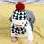 milky friends冬季宝宝针织毛线帽双拼色儿童保暖婴儿套头帽围巾(粉色（套装） 均码42至50cm)第5张高清大图