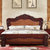 木巴C375/C377美式实木床 欧式复古雕花床1.8米双人床主卧婚床(胡桃色C375 默认)第3张高清大图