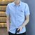 夏季男装短袖休闲商务男士衬衫1000-233(蓝色 L)第4张高清大图